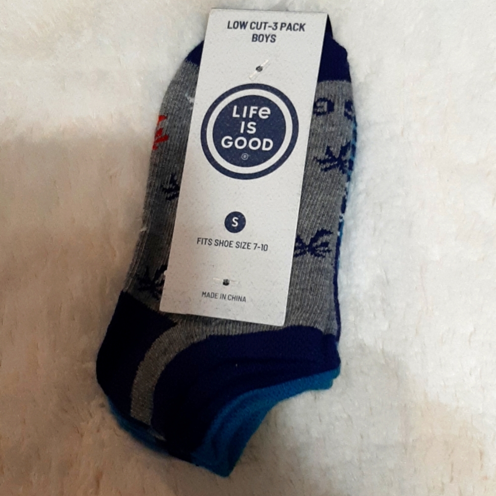 Low Cut-3Pack. Boys socks.size small 7-10